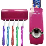 Honana BX-421 Distributeur automatique de dentifrice mural avec ensemble de cinq porte-brosses à dents pour salle de bains
