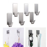 6Pcs Stainless Steel Adhesive Clothes Hanger Hook Wall Door Hook Bathroom Towel Holder