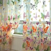 Doorzichtige gordijnen met vlinderprint Tulle deurraamscherm