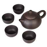 Conjunto de 5 xícaras de chá chinês de cerâmica Yixing roxa de argila de Kung Fu