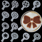 12 Stück Kunststoff Mold Latte Cappuccino Werkzeug verziert Latte Art Kaffee Schablonen 