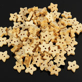 100 stk Mini Wooden Stars Buttons Dekorer ScrapBooking Craft Card
