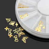 3d metallo oro nail art diy ruota decorazione adesivo