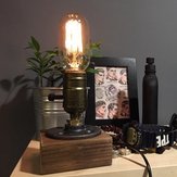 Loft Vintage T45 Edison Bulb Table Lamp Water Pipe Light Home Bar Decor