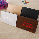 Bois de réveil de LED bois triangulaire thermomètre numérique horloge