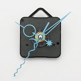 Horloge murale noire bricolage quartz avec mécanisme de mouvement de broche et aiguilles bleues