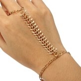 Gouden Plated Centipede Armband Vinger Ring Metalen Ketting Armband