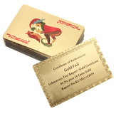 24k carats collection jeu de cartes feuille d'or de poker plaqué de jeu cadeau + certificat
