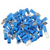 100 connecteurs à sertir à fourche semi-isolés mâle + femelle bleus