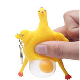  Vent Chicken Ei Legen Hennen überfüllten Stress Ball Schlüsselanhänger Kinder Squeeze Baby Schlüsselring Parodie Spielzeug 
