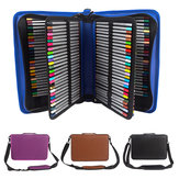 160 Slots PU Art Pencil Case Cosmetic Makeup Bag Storage Papeterie Zipper Pouch