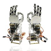 Robot fai-da-te a 5DOF con mano di metallo a cinque dita, braccio manipolatore per mano sinistra e destra QDS-1601