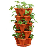 Stackable Planter Pots Garden Outdoor Strawberry Herb Flower Vegetable Vertical Gardening Decorations
