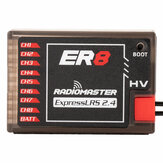 Radiomaster ER8 2.4GHz 8CH ExpressLRS ELRS RX 100mW PWM Receiver Support Voltage Telemetry for FPV RC Drone Airplane Glider
