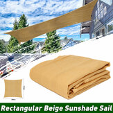 Vela parasol rectangular o cuadrada de 10x10 para exteriores, que bloquea los rayos UV y se fija con 4 cuerdas para patio, terraza, jardín y césped. Color beige.