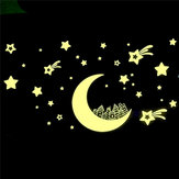 Glow in Dark Moon Star Luminous Stickers Flyttbart veggklistremerke vinyl dekal veggmaleri barnerom dekor