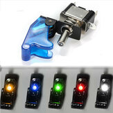 Car SPST Toggle Rocker Switch Control LED Indicator Light 12V 20A On Off Switch with Cover