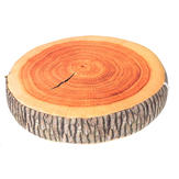 3D Novelty Ginkgo Tree Wood Cushion Stump Log Throw Pillow Home Office Car Soft Decor