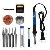 1Set Durable Soldering Iron Kit 220V 60W Adjustable Temperature Electric Welding Soldering Iron Tool Kit EU Plug