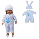 Bebekler Pijama Uyku Giysileri Bebek Için Fit Tulum Takım Ile Sevimli Şapka 18 inç Çocuklar Doğum Günü Hediyesi