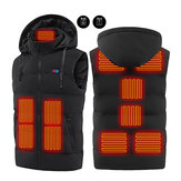 TENGOO HT-11 11 Bölge Isıtma Yeleği Unisex 3-Vitesli Isıtma Yelek Ceket USB Elektrikli Termal Giyim Kapüşonlu Yelek Kış Dış Giyim Sıcak Giyim