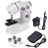 Máquina de coser eléctrica portátil miniatura con puntadas, sin cables y luz para telas y ropa