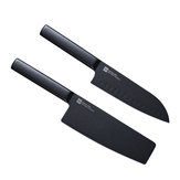 HUOHOU 2 sztuki / zestaw Cool Black Non-Stick Cutter Zestaw noży ze stali nierdzewnej Od xiaomi youpin