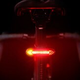 Luz traseira recarregável para bicicleta Luz traseira de advertência Luz de sinalização inteligente sem fio para bicicleta Lanterna de LED para bicicleta