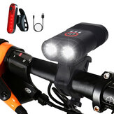 Ensemble de lumière de vélo 3000LM double phare LED rechargeable Type-C avec 4 modes de feu arrière pour VTT et vélo de route