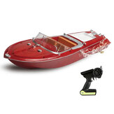 HUIQI SK1 RTR 2.4G lancha RC de 25 km/h con control remoto Barco de carreras a prueba de agua Juguetes barco de velocidad de madera de modelos retro