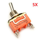 Wendao KN-1021 ON/OFF AC 250V 15A 2 pinos interruptor oscilante 5 peças