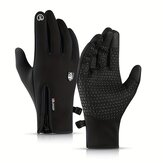 Golovejoy Warm Gloves Touch Screen Windproof Plus Velvet Wear-Resistant Gloves for Cycling Driving Running Hiking