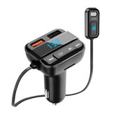 ELEGIANT BTS-004 bluetooth V5.0 FM Transmitter QC3.0 USB Autoladegerät Digitale Anzeige Kabelloser Radioadapter für das Auto Kit für Die Arbeit mit Apple Siri und Google Assistant