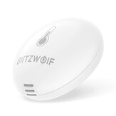 BlitzWolf® BW-IS8 Zigbee Temperatura e Umidade Sensor APP em tempo real remoto Monitoramento Termômetro Higrômetro Detector de Ambiente Inteligente Funciona com BlitzWolf Tuya Smart Life APP