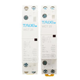 TAIXI® 25A 1NO/2NO contactor de CA para uso doméstico en riel DIN, 220V 50HZ