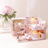 Cuteroom L-022 Casa de muñecas DIY Vida tranquila con cubierta de luz y muebles de regalo