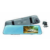 H93 1080P 4,5 hüvelykes érintőképernyős dupla lencsés Dash Cam Car DVR hátsó nézet tükör Starlight éjszakai látás visszafordító kép vezetési rögzítő