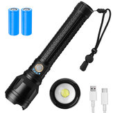 XHP90 900LM High Lumen Zoomable Flashlight Set With 2x 26650 Battery, CAMTOA Rechargeable&Power Indicator Strong LED Torch Emergency For Home Outdoor