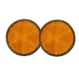 2pcs 2inch Round Reflectors Orange Universal For Motorcycles ATV Bikes Dirt Bikes