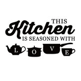 Kitchen Alphabet Phrases Wall Sticker Removable Cuisine Coffee Vinyl Stickers Home Wall Sticker Decorations Accessories
