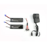 2 x 7.4V 10C 2700mAh Batterie et jeu de câbles de charge 1 à 3 pour Hubsan H501S X4 RC Quadcopter