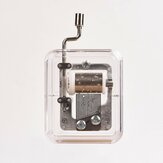 Caja de música mini Mrosaa de acrílico transparente accionada a mano como regalo de cumpleaños