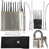 Set di 12 pezzi per apertura serrature DANIU + set di 10 estrattori di chiavi + 1 lucchetto trasparente per l'esercitazione