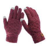 Men Winter Outdoor Sport Windproof Waterproof Warm Lattice Knit Gloves Touch Screen Cycling Gloves