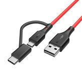 BlitzWolf® BW-MT3 3A Cable de datos 2 en 1 Type C Adaptador de carga rápida micro USB 3 pies 6 pies Para Mi10 Oneplus 7 HUAWEI P40 Pocophone F1 S10 S10+ 5G +