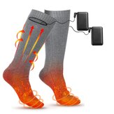 Разогревающиеся электрические носки на аккумуляторе 3,7 В 4000 мАч, термоноски с подогревом для ног, зимние теплые хлопковые носки с тремя режимами подогрева для мужчин и женщин, для спорта на открытом воздухе.