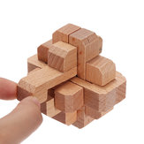 Nouveau design IQ Brain Teaser Beech Kong Ming Lock Embrayage en bois Burr 3D Puzzles Game Toy Type 1