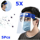 5pcs transparent réglable bouclier facial complet en plastique anti-buée anti-broche masque de protection
