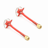 2x Realacc 5.8Ghz 5dbi 50w RHCP 4 Feuille Antenne FPV SMA / RP-SMA Rouge pour Drone RC