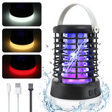Elfeland 500-1000V Power Grid LED Elektrische Muggenlamp met UV-licht Muggenval Buiten IP65 Waterdicht Oplaadbaar via USB